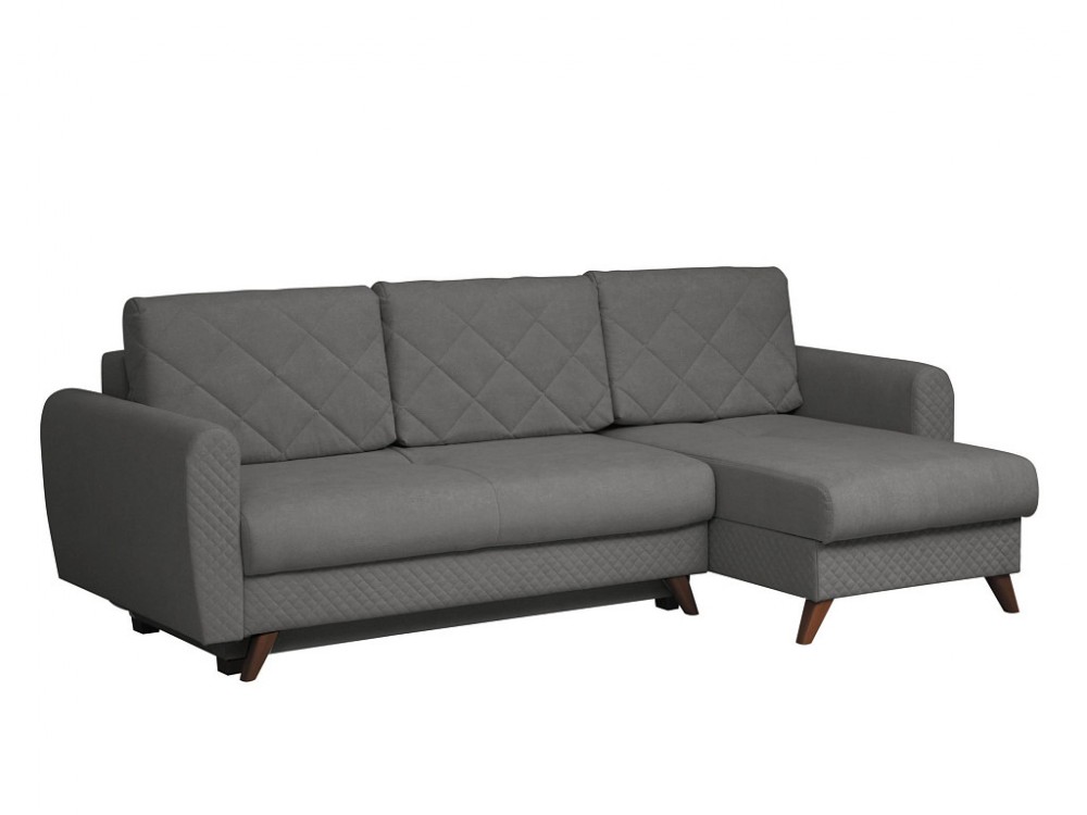 Купить диван-кровать угловой Эдвин ЕВРОкнижка велюр прага дым в ...