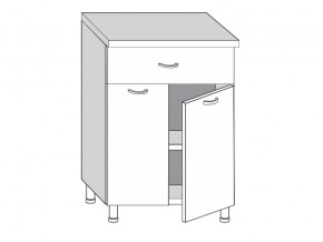 2.60.21 Шкаф-стол на 600мм с 1-м ящиком и 2-мя дверцами в Челябинске - mebel74.com | фото