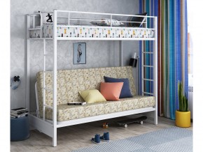 Двухъярусная кровать с диваном Мадлен белая-пифагор в Челябинске - mebel74.com | фото