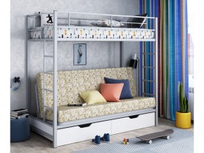 Двухъярусная кровать с диваном Мадлен ЯЯ Серый-пифагор в Челябинске - mebel74.com | фото