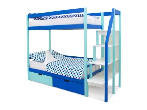 Двухъярусная кровать Svogen с ящиками мятно-синий в Челябинске - mebel74.com | фото