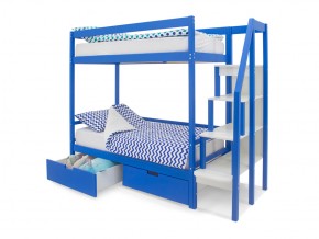 Двухъярусная кровать Svogen с ящиками синий в Челябинске - mebel74.com | фото 2