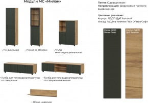 Гостиная Милан Дуб Золотой/Олива Софт в Челябинске - mebel74.com | фото 2