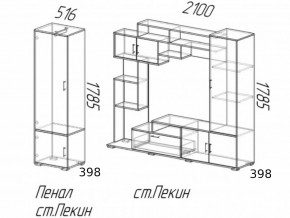 Гостиная Пекин с пеналом Венге-Лоредо в Челябинске - mebel74.com | фото 3