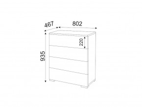 Комод 4 ящика Осло М05 ручка брусок Белый в Челябинске - mebel74.com | фото 2