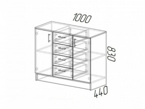 Комод К1000-2Д ЛДСП Дуб Вотан-Белый гладкий в Челябинске - mebel74.com | фото 2