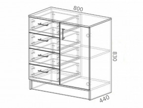 Комод К800-1Д ЛДСП венге-лоредо в Челябинске - mebel74.com | фото 2