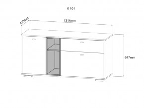 Комод Ланс К101 графит/дуб бунратти в Челябинске - mebel74.com | фото 3