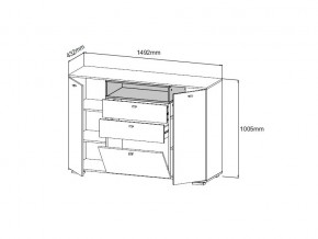 Комод Ланс К303 графит/дуб бунратти в Челябинске - mebel74.com | фото 2