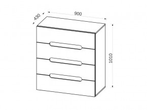 Комод с 4-мя ящиками МДФ Некст в Челябинске - mebel74.com | фото 2