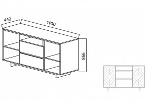 Комодино Moderno-1400 Ф2 в Челябинске - mebel74.com | фото 4