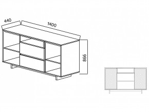 Комодино Moderno-1400 Ф4 в Челябинске - mebel74.com | фото 4