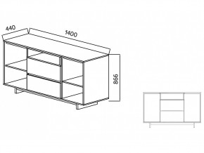 Комодино Moderno-1400 Ф6 в Челябинске - mebel74.com | фото 4