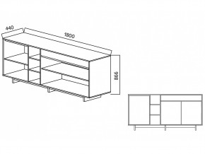 Комодино Moderno-1800 Ф6 в Челябинске - mebel74.com | фото 2