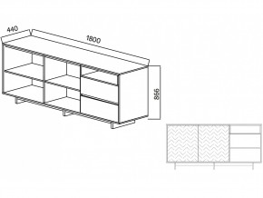 Комодино Moderno-1800 В-1 Ф1 в Челябинске - mebel74.com | фото 2