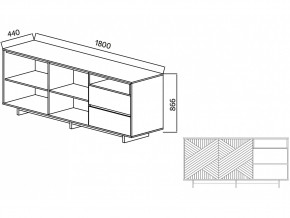 Комодино Moderno-1800 В-1 Ф3 в Челябинске - mebel74.com | фото 5