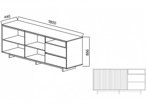 Комодино Moderno-1800 В-1 Ф5 в Челябинске - mebel74.com | фото 4