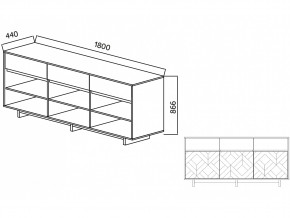 Комодино Moderno-1800 В-2 Ф2 в Челябинске - mebel74.com | фото 4