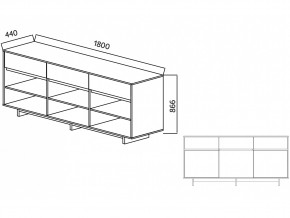 Комодино Moderno-1800 В-2 Ф6 в Челябинске - mebel74.com | фото 5