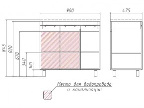 Комплект мебели для ванной 3D 90 в Челябинске - mebel74.com | фото 4