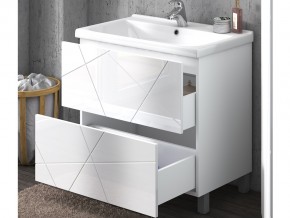 Комплект мебели в ванную Geometry 800 белый в Челябинске - mebel74.com | фото 4