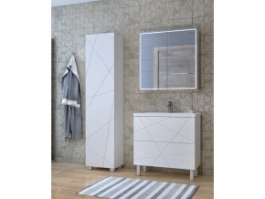Комплект мебели в ванную Geometry 800 белый с пеналом в Челябинске - mebel74.com | фото