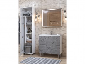 Комплект мебели в ванную Geometry 800 бетон с пеналом в Челябинске - mebel74.com | фото 5