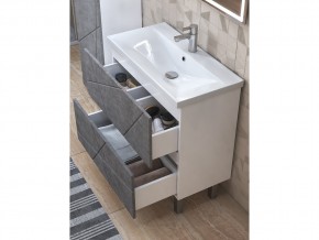 Комплект мебели в ванную Geometry 800 бетон с пеналом в Челябинске - mebel74.com | фото 6