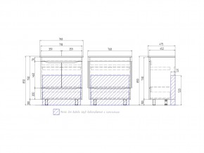 Комплект мебели в ванную Grani 750 дуб сонома напольный в Челябинске - mebel74.com | фото 3