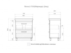 Комплект мебели в ванную Nova 700 2 ящика в Челябинске - mebel74.com | фото 5