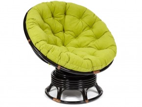 Кресло-качалка Papasan w 23/01 B с подушкой Antique brown, флок Олива в Челябинске - mebel74.com | фото