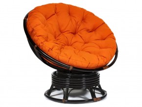 Кресло-качалка Papasan w 23/01 B с подушкой Antique brown, ткань Оранжевый в Челябинске - mebel74.com | фото