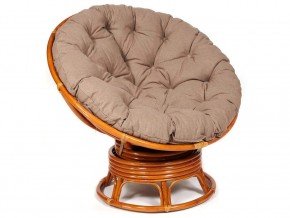 Кресло-качалка Papasan w 23/01 B с подушкой Cognac, экошерсть Коричневый в Челябинске - mebel74.com | фото