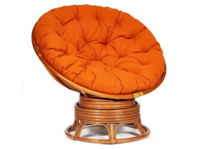 Кресло-качалка Papasan w 23/01 B с подушкой Cognac, ткань Оранжевый в Челябинске - mebel74.com | фото