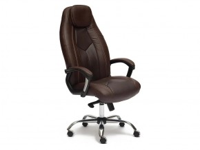 Кресло офисное Boss Lux хром кожзам коричневый 36-36 в Челябинске - mebel74.com | фото