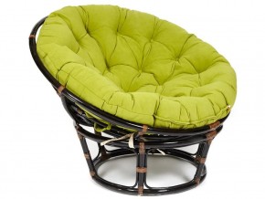 Кресло Papasan 23/01 W с подушкой Antique brown, флок Олива в Челябинске - mebel74.com | фото 1