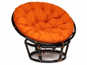 Кресло Papasan 23/01 W с подушкой Antique brown, ткань Оранжевый в Челябинске - mebel74.com | фото 1