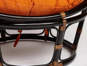 Кресло Papasan 23/01 W с подушкой Antique brown, ткань Оранжевый в Челябинске - mebel74.com | фото 3