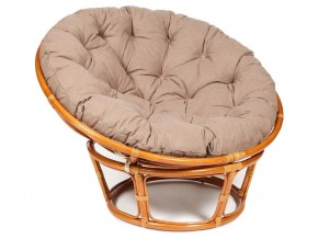 Кресло Papasan 23/01 W с подушкой Cognac, экошерсть Коричневый в Челябинске - mebel74.com | фото 1