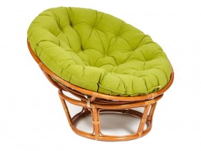 Кресло Papasan 23/01 W с подушкой Cognac, флок Олива в Челябинске - mebel74.com | фото 1