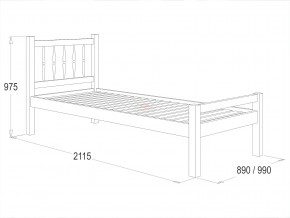 Кровать-10 одинарная из массива 800*2000 орех в Челябинске - mebel74.com | фото 2