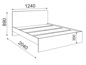 Кровать 1200 Осло модуль М12 с настилом Лайт Белый в Челябинске - mebel74.com | фото 2