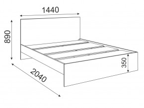 Кровать 1400 Осло модуль М13 с настилом Лайт Белый в Челябинске - mebel74.com | фото 2