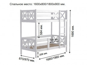 Кровать 2-х ярусная Аист-2 Классика белый 1600х800 мм в Челябинске - mebel74.com | фото 2