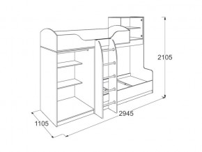 Кровать 2х ярусная №2 Омега 18 в Челябинске - mebel74.com | фото 2