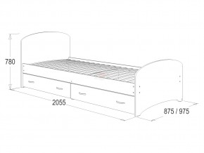 Кровать-6 одинарная с 2-мя ящиками 800*2000 венге в Челябинске - mebel74.com | фото 2