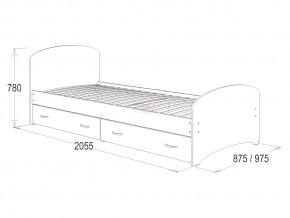 Кровать-6 одинарная с 2-мя ящиками 900*2000 венге/млечный дуб в Челябинске - mebel74.com | фото 2