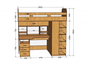 Кровать чердак Аракс бетон-зира в Челябинске - mebel74.com | фото 2