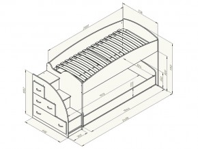 Кровать чердак Дюймовочка 4/2 Голубой в Челябинске - mebel74.com | фото 2