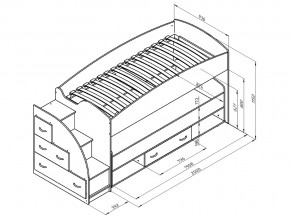 Кровать чердак Дюймовочка 4/3 Салатовый в Челябинске - mebel74.com | фото 2